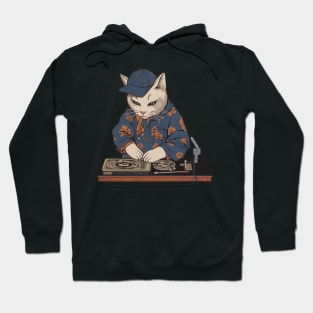 DJ retro hip hop cat Hoodie